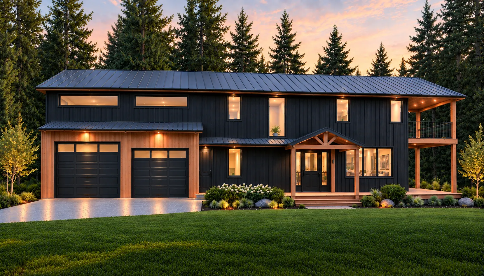 Rendering of a custom barndominium in Bayfield, Ontario